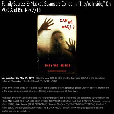 Family Secrets & Masked Strangers Collide In “They’re Inside,” On VOD And Blu-Ray 7/16